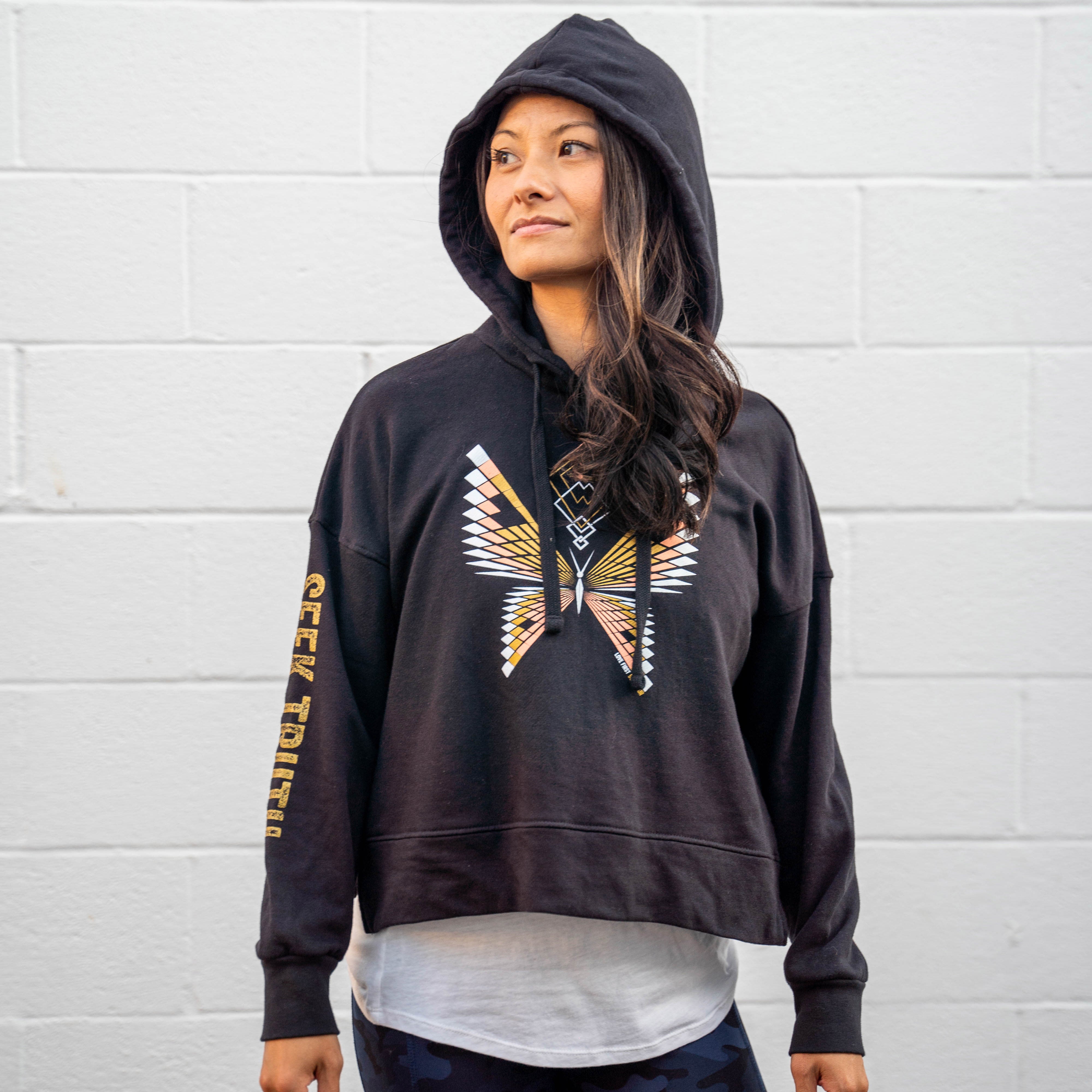 Butterfly Transformation Eco-Crop Hoodie